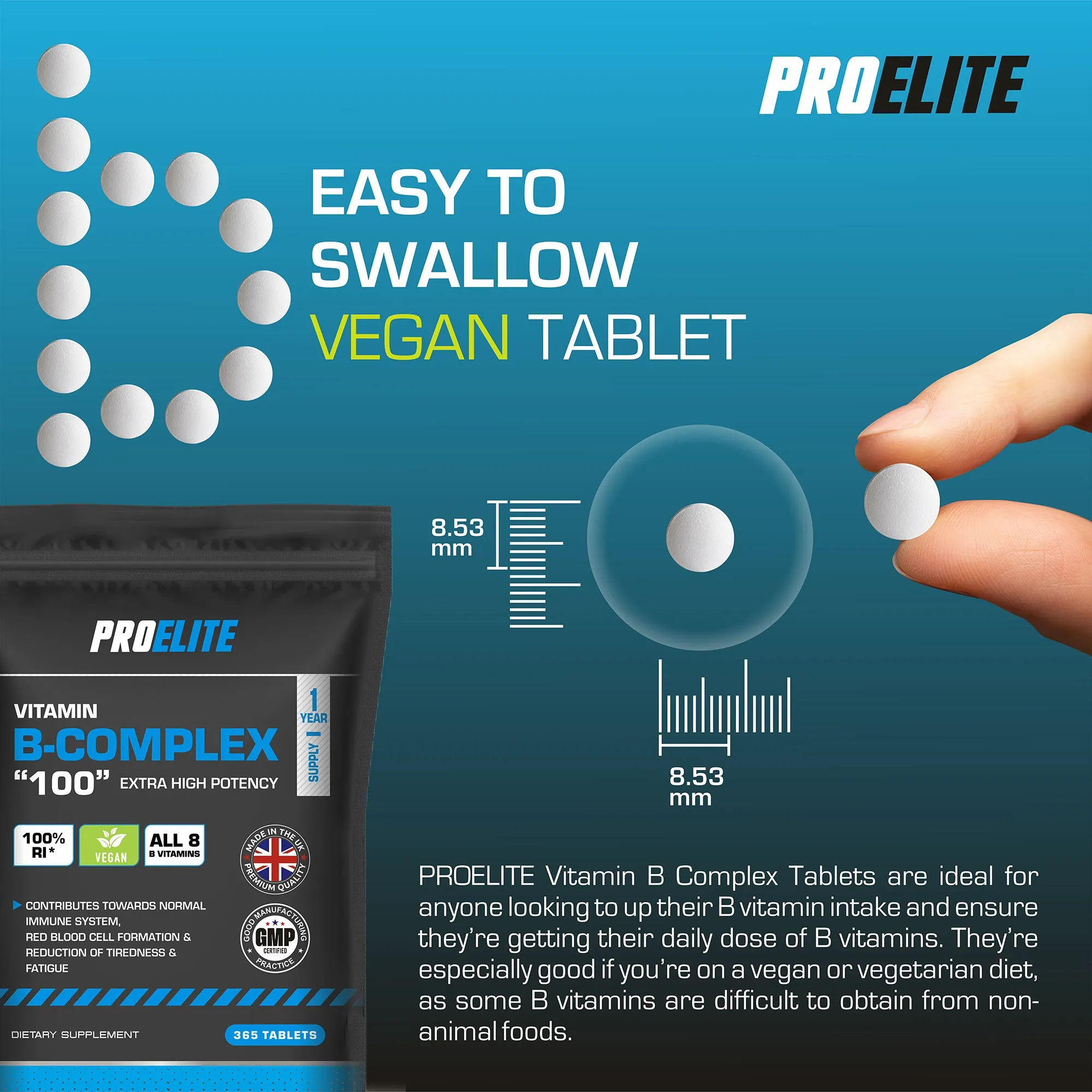 PROELITE B-Complex Vegan Tablets