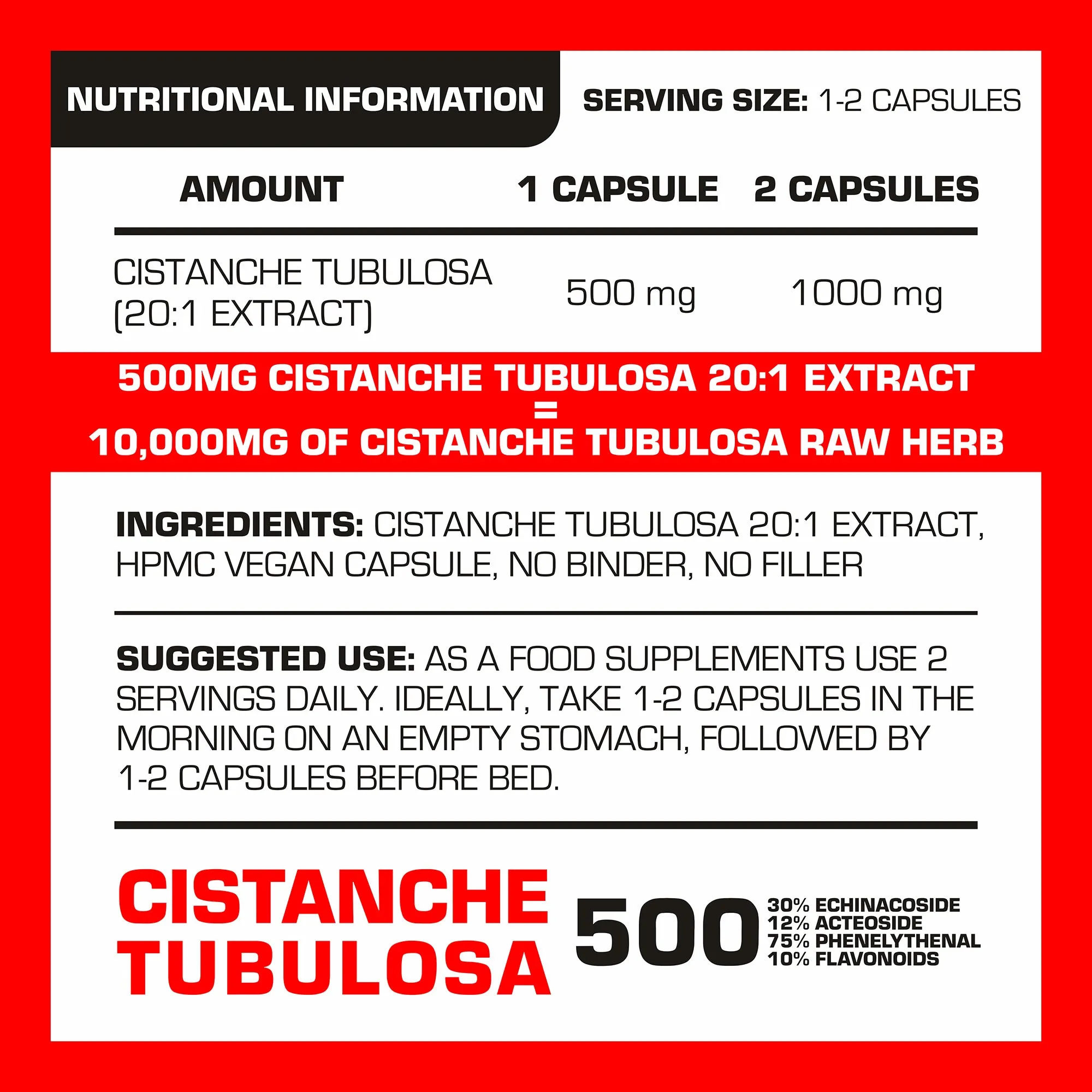 PROELITE Cistanche 20:1 Extract Vegan Capsules