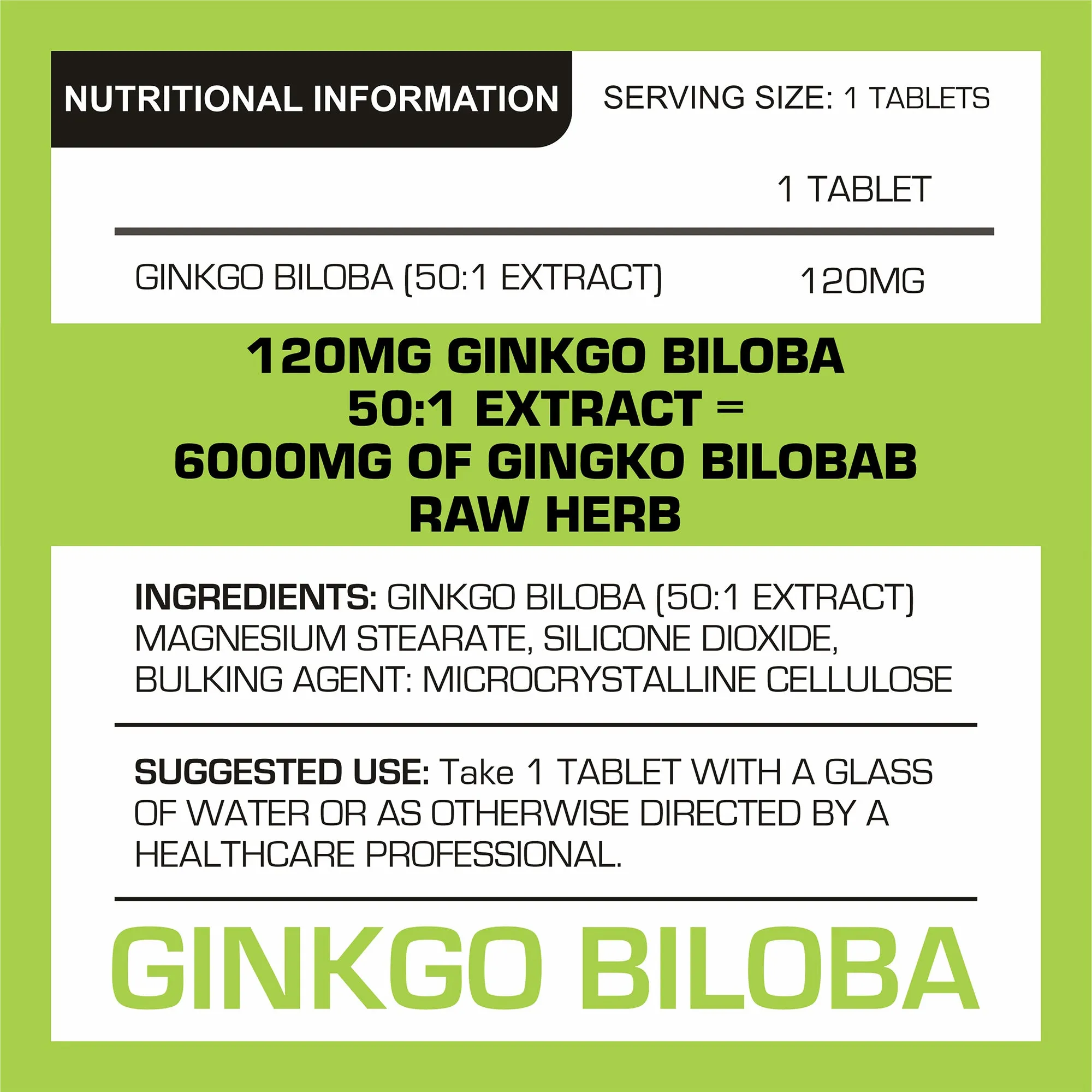 PROELITE Ginkgo Biloba 6000 Vegan Tablets
