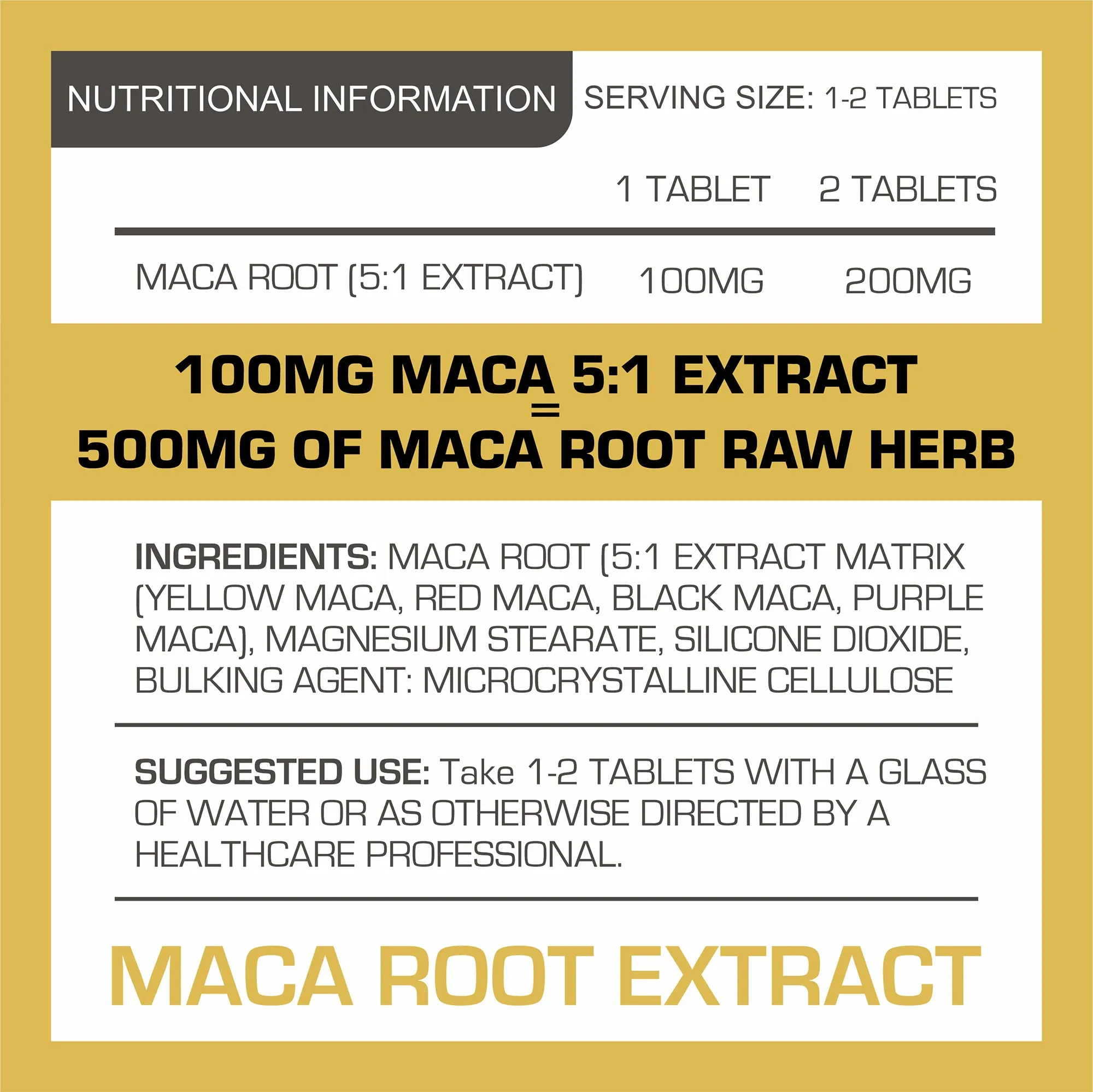 PROELITE Maca Root 5:1 Extract Vegan Tablets