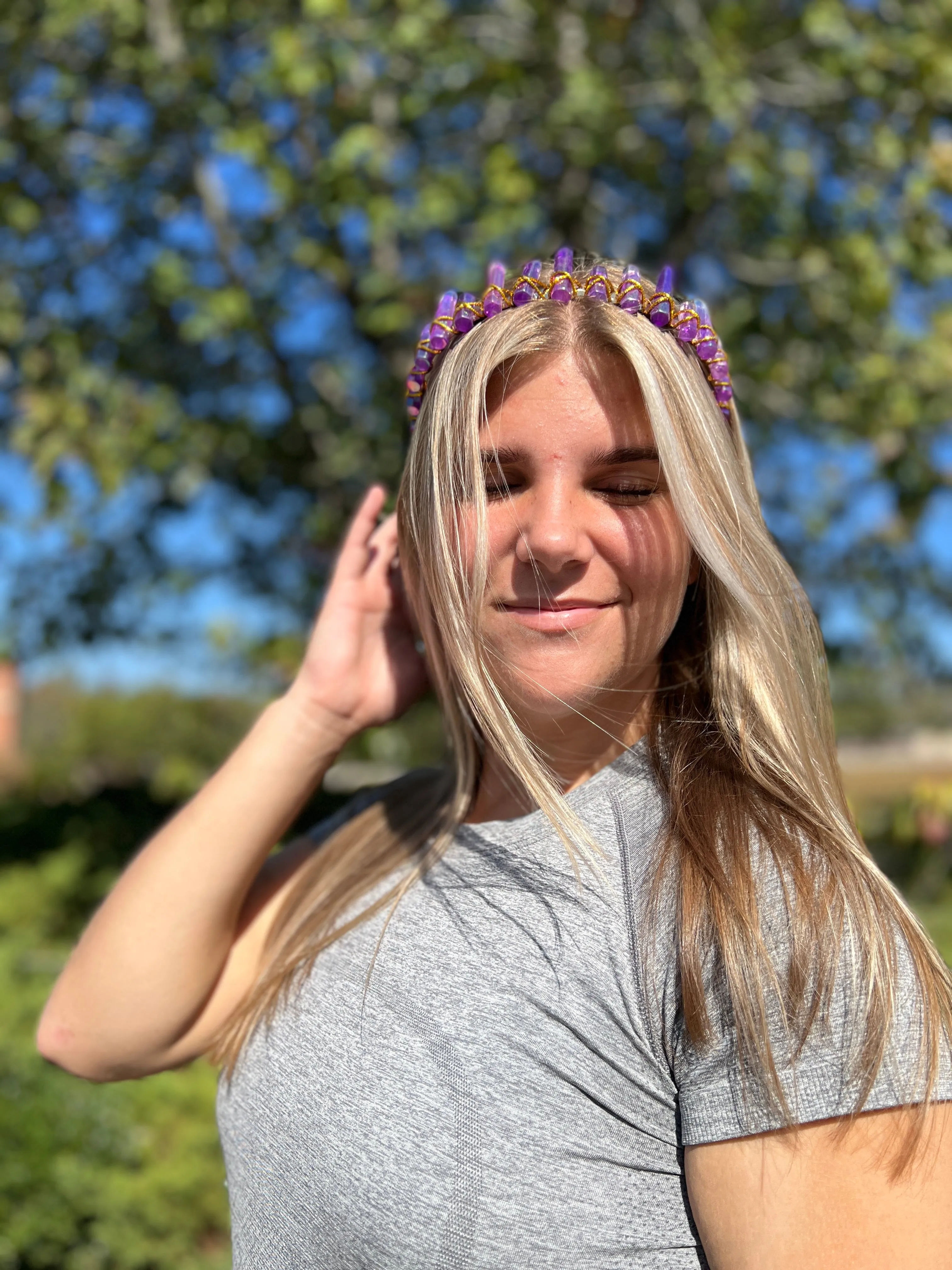 Purple Stone Crown, Halloween Costume Accessory