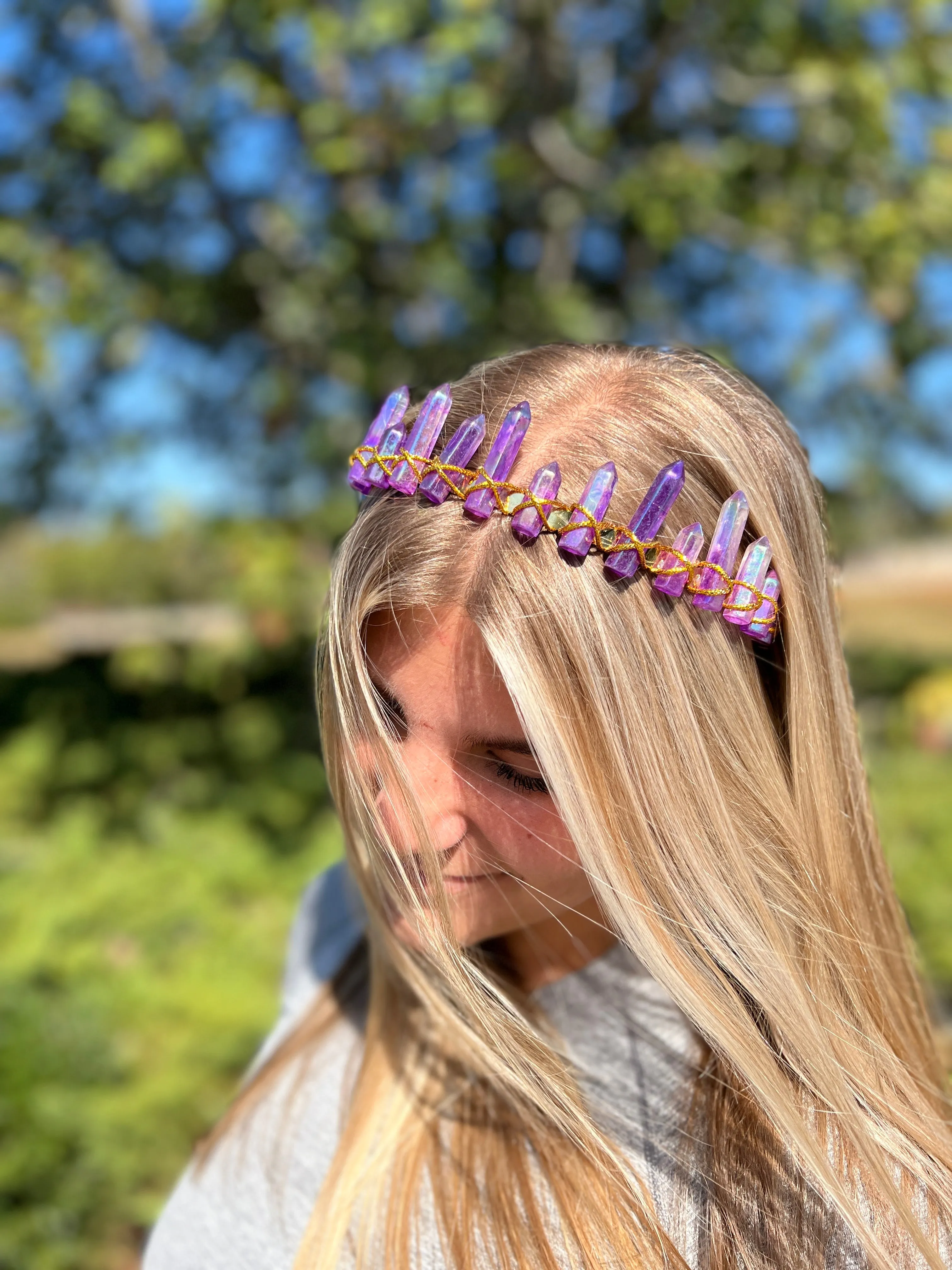 Purple Stone Crown, Halloween Costume Accessory