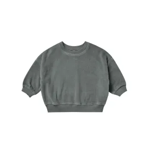 Quincy Mae Velour Relaxed Sweatshirt - Dusk