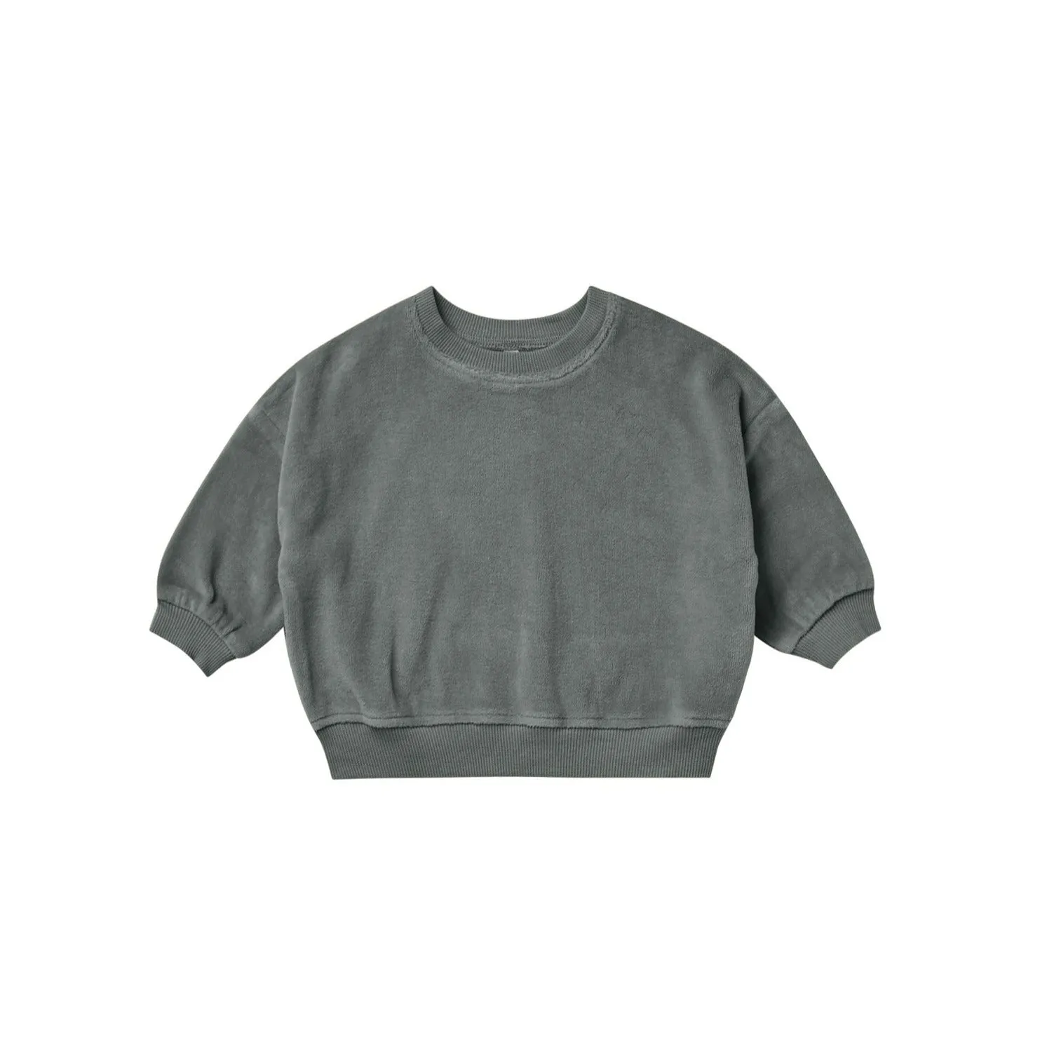 Quincy Mae Velour Relaxed Sweatshirt - Dusk