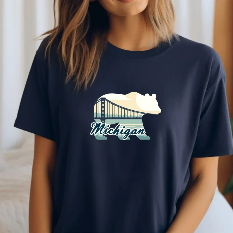 "Bear Bridge" Relaxed Fit Crew Unisex T-Shirt