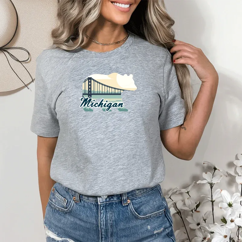 "Bear Bridge" Relaxed Fit Crew Unisex T-Shirt