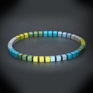 "Colorful aluminum" collection cubes necklace