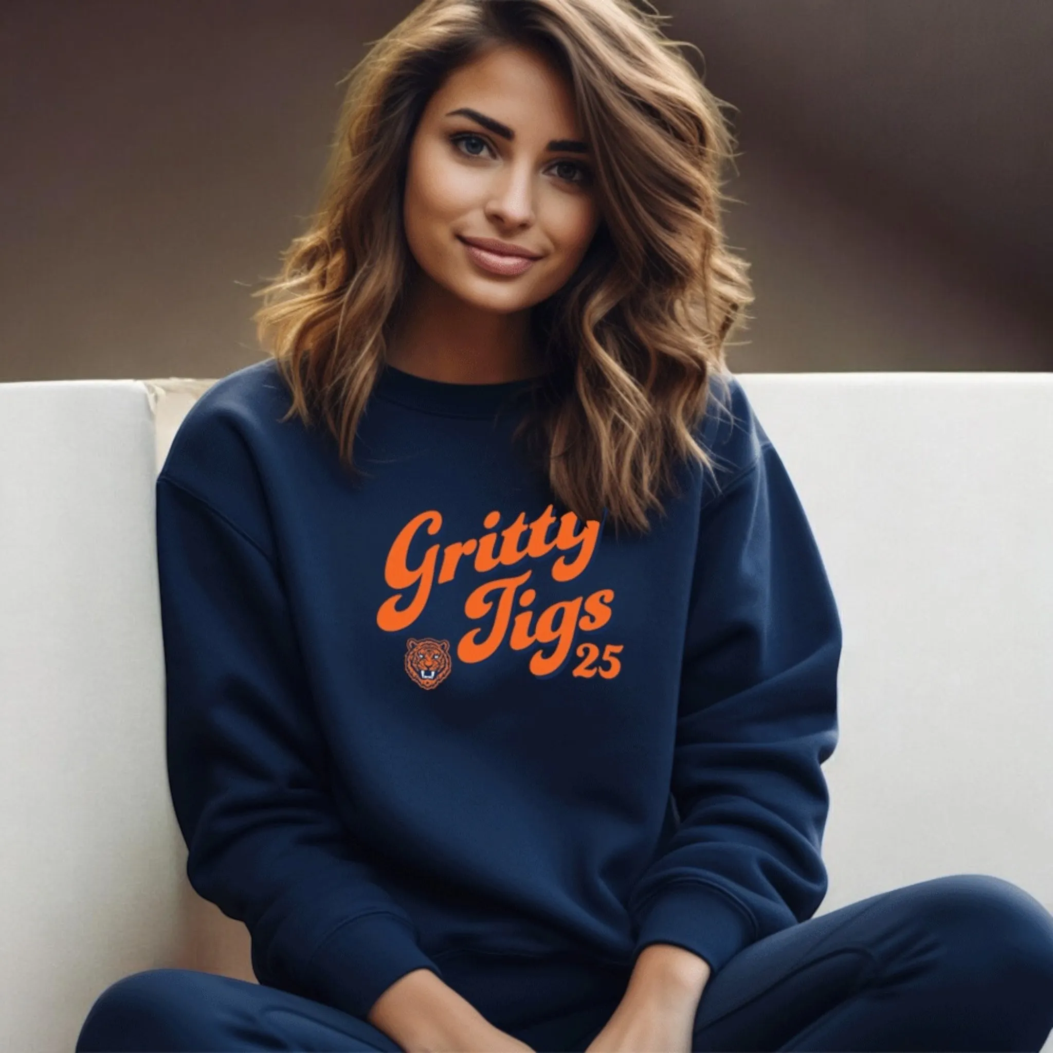 "Gritty Tigs" Relaxed Fit Classic Crew Unisex Sweatshirt
