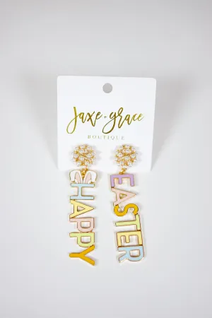 "Happy Easter" Epoxy Earrings