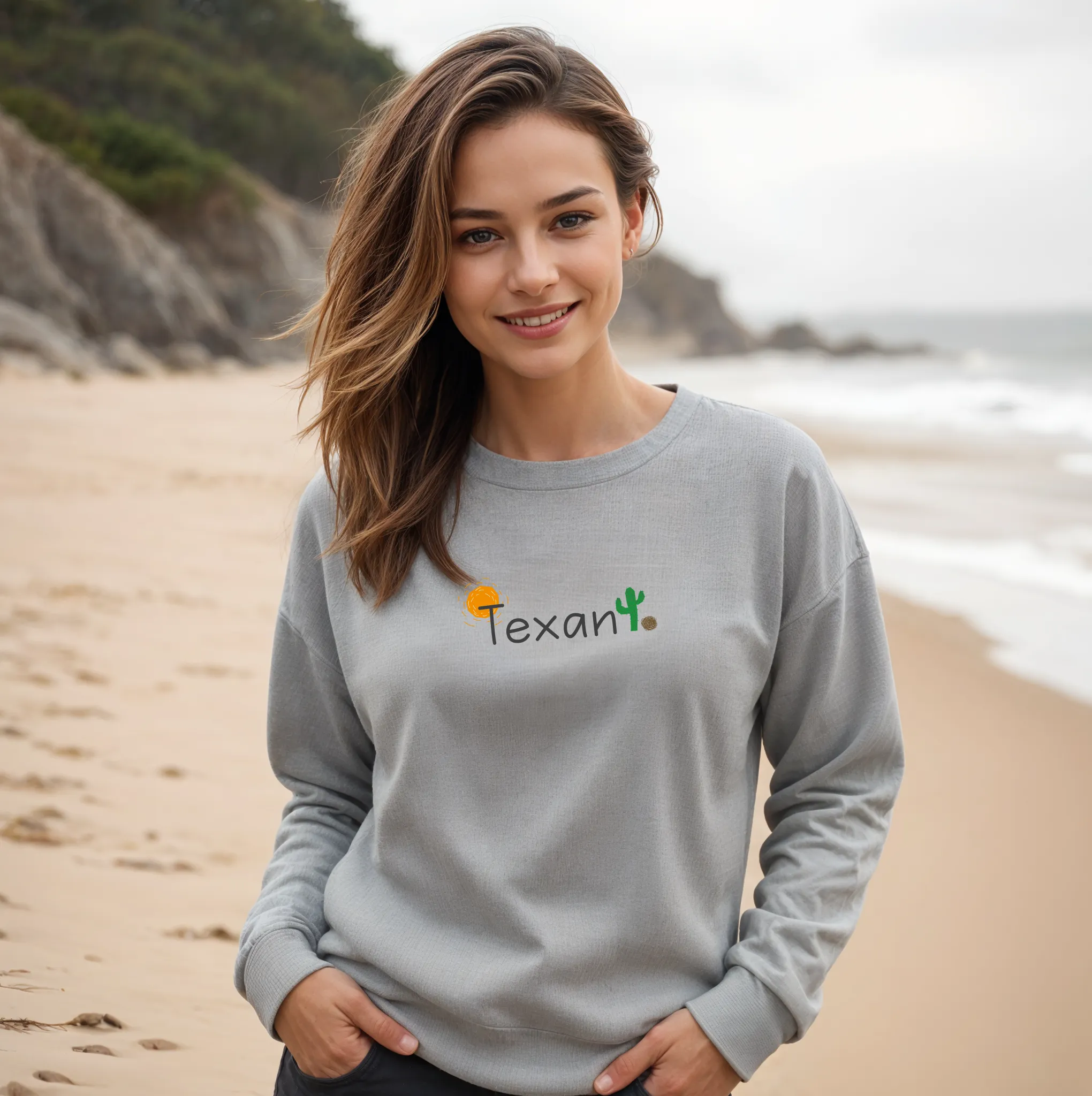 "Texan" Relaxed Fit Classic Crew Unisex Sweatshirt