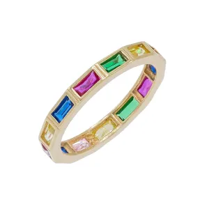 Rainbow Baguette Ring