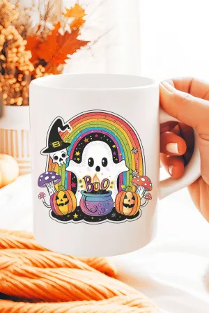 Rainbow Colorful Boo Ceramic Mug