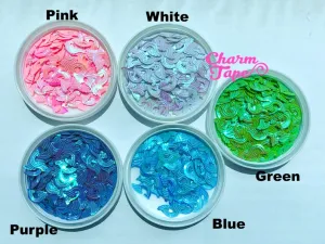 Rainbow Loose glitters Confetti 18mm Party Decor UV resin, Iridescent Cloud cut out