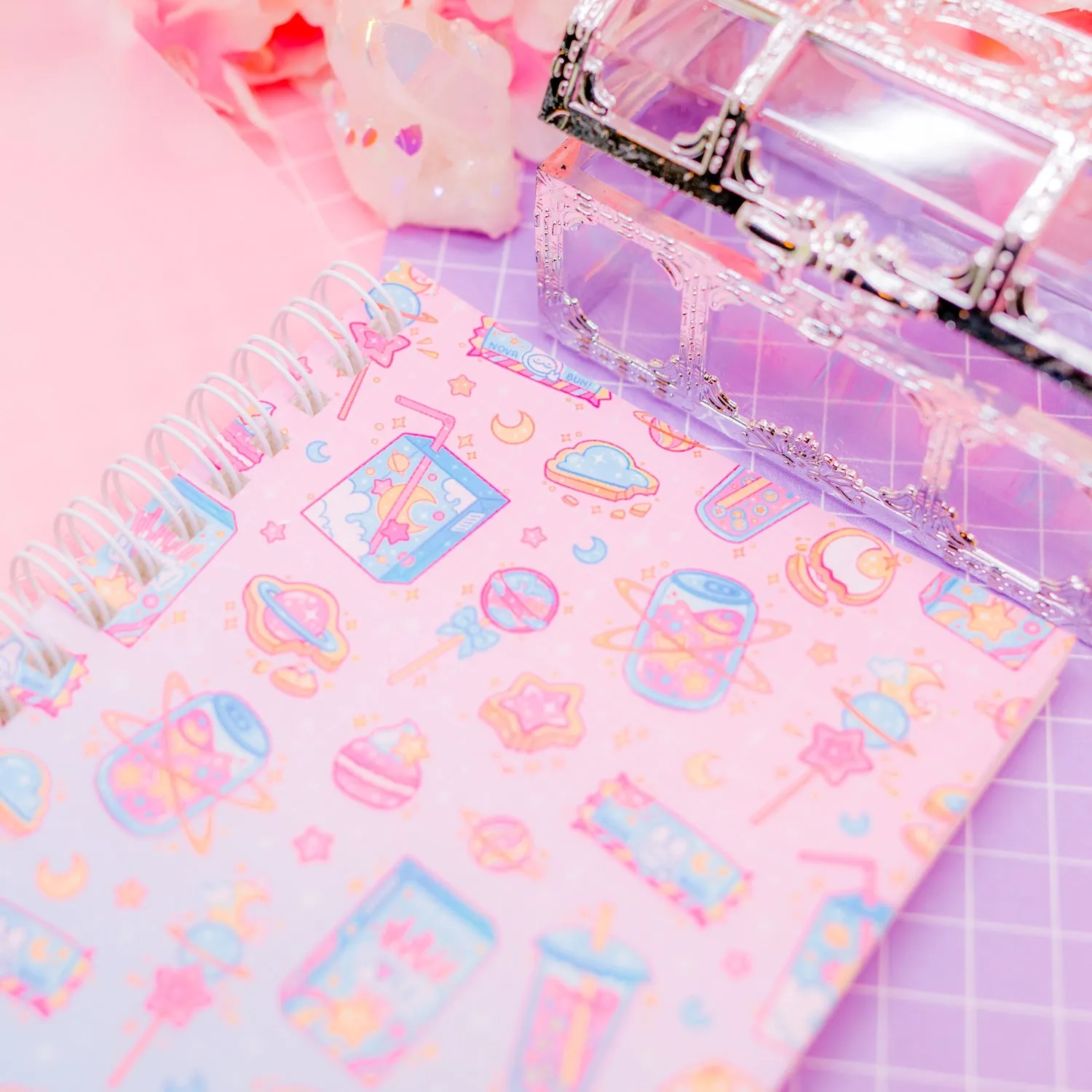 Re-usable sticker collecting book - Cosmic Snacks (A6)