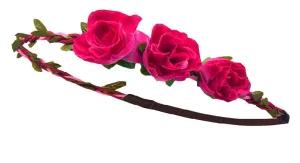 Red 3 Rose Hairband