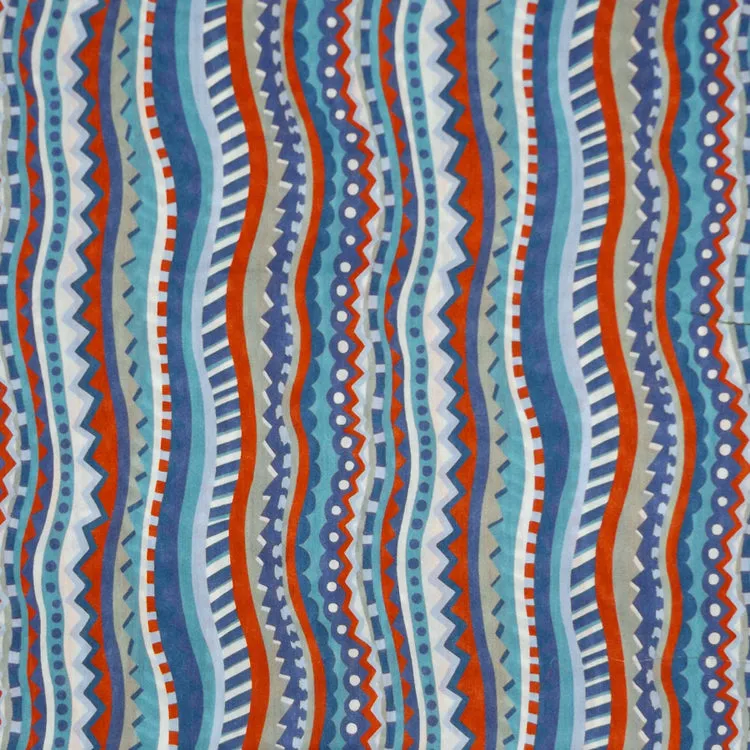RED & BLUE 'CIRCUS STRIPE' LIBERTY LAWN COTTON HANDKERCHIEF