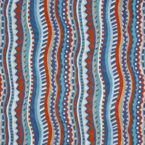 RED & BLUE 'CIRCUS STRIPE' LIBERTY LAWN COTTON HANDKERCHIEF