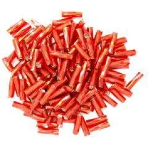 Red twisted bugle beads