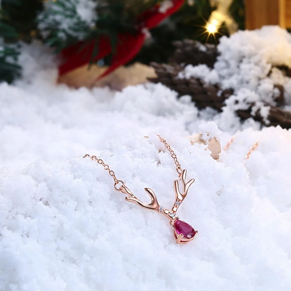 Red Zircon Link Chain, Trendy Women’s Jewelry, Fashion Gold Necklace for Girls