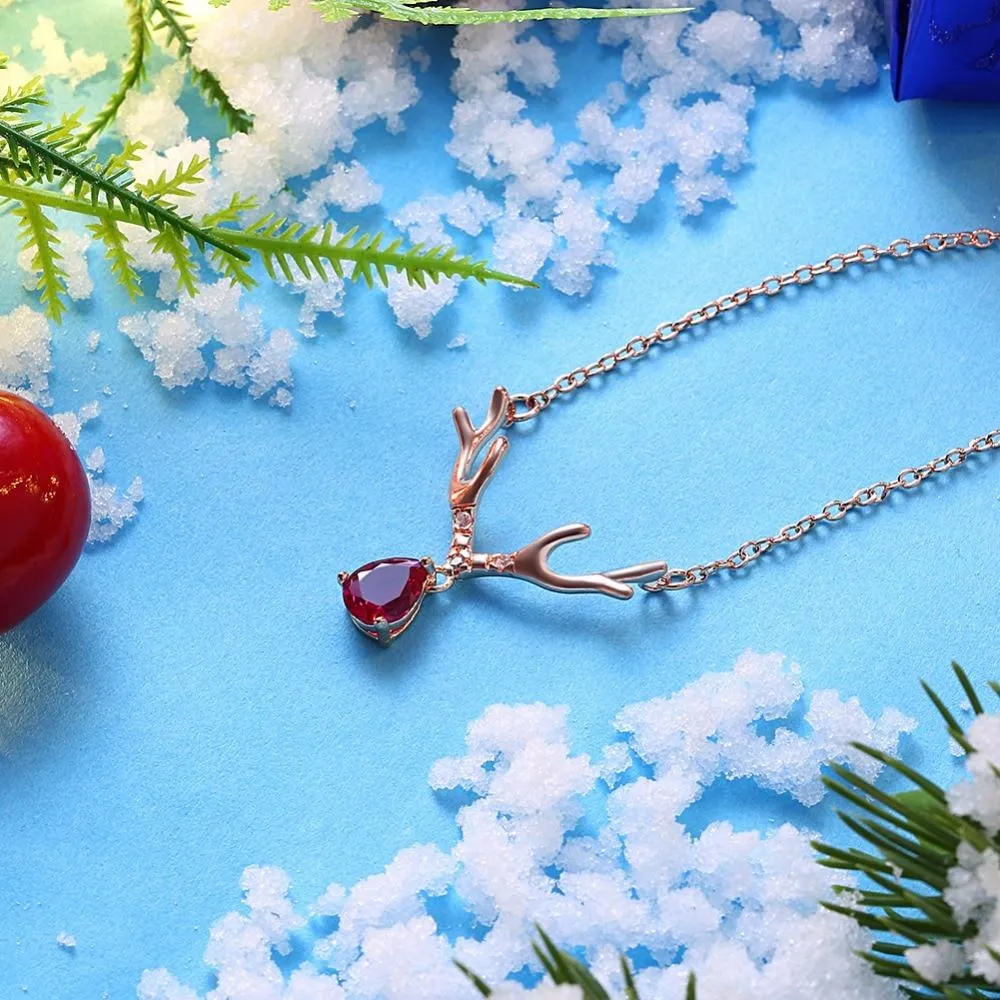 Red Zircon Link Chain, Trendy Women’s Jewelry, Fashion Gold Necklace for Girls