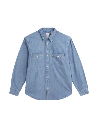 Relaxed Fit Western Shirt Cambray Light - Azul