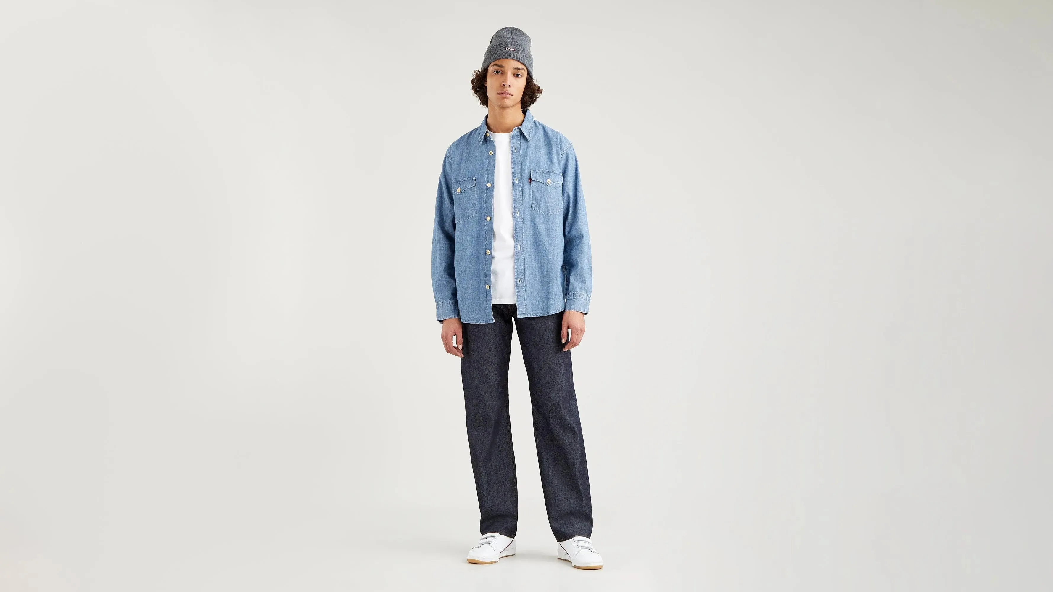 Relaxed Fit Western Shirt Cambray Light - Azul