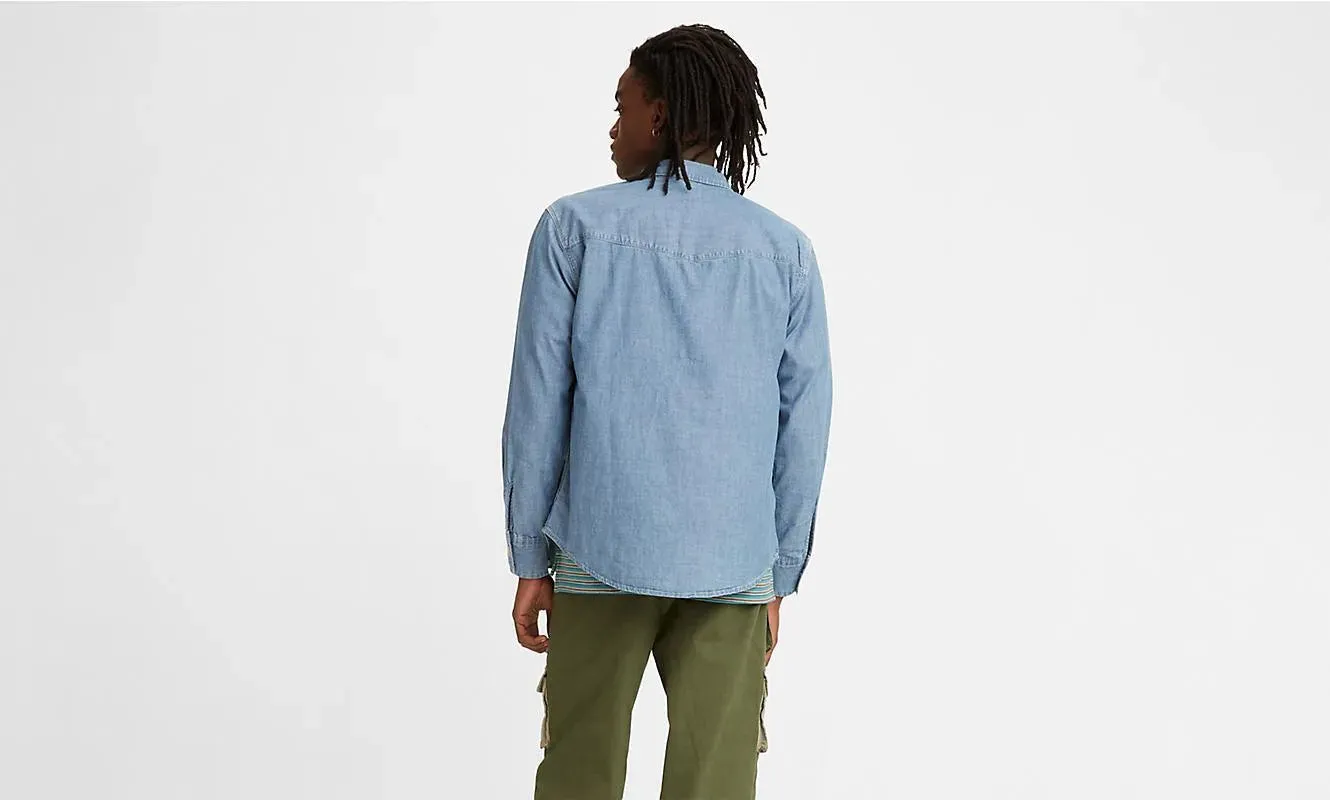 Relaxed Fit Western Shirt Cambray Light - Azul