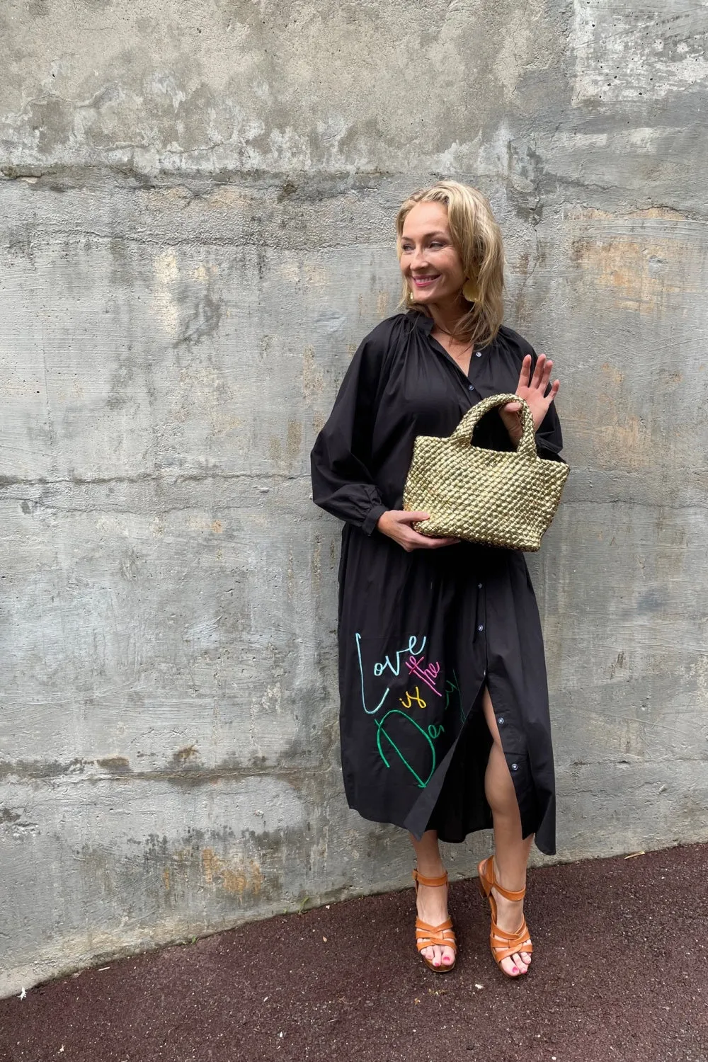 ROSELLE AGNES METALLIC WOVEN NEOPRENE TOTE GOLD