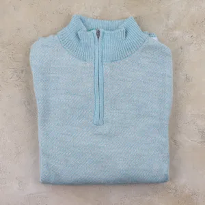 Royal Alpaca Jacquard Diagonal Stripe 1/4 Zip