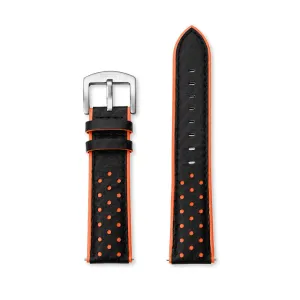 RS09 leather strap black/orange - 22mm
