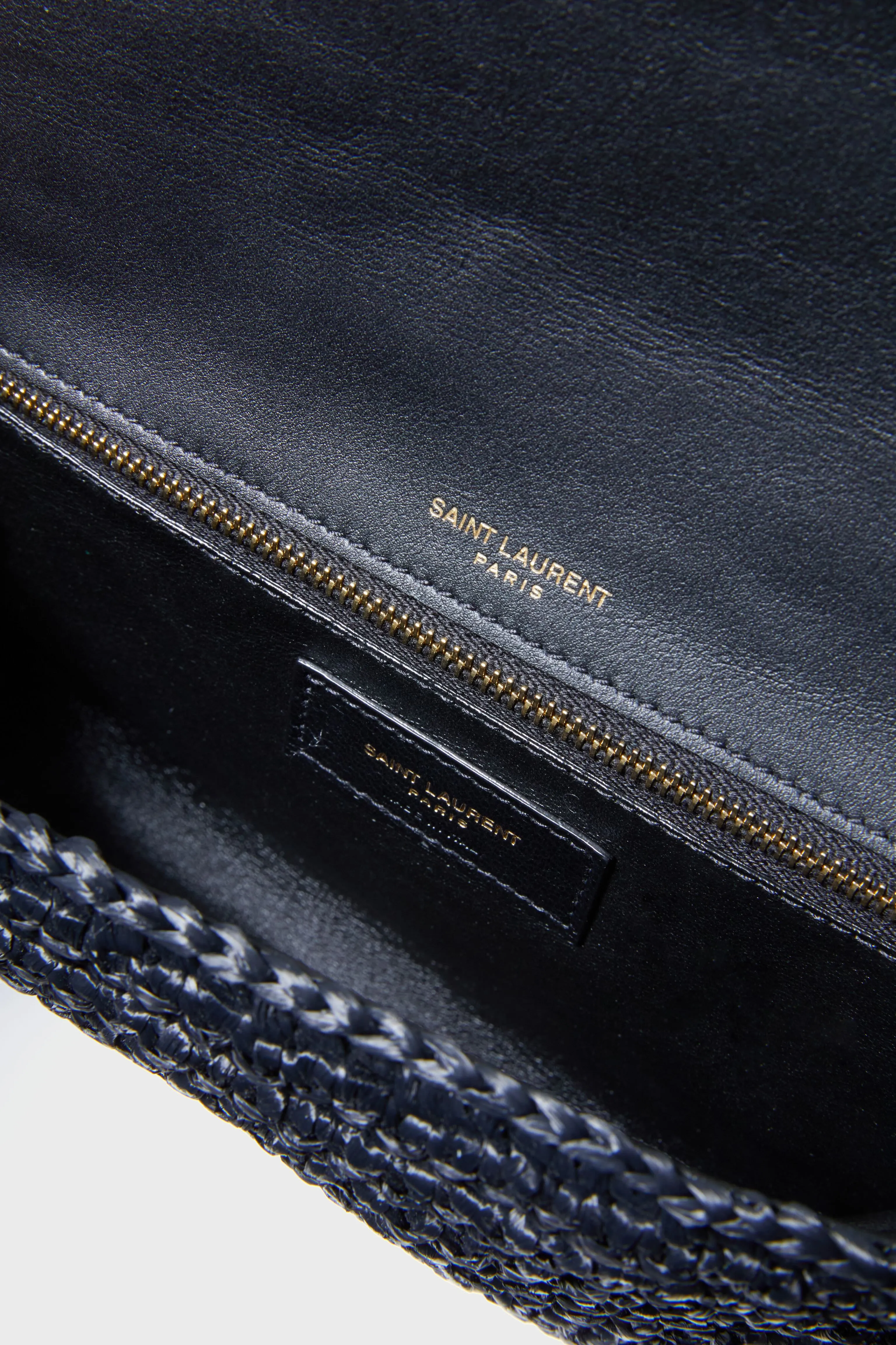 Saint Laurent Nero Raffia Kate Shoulder Bag
