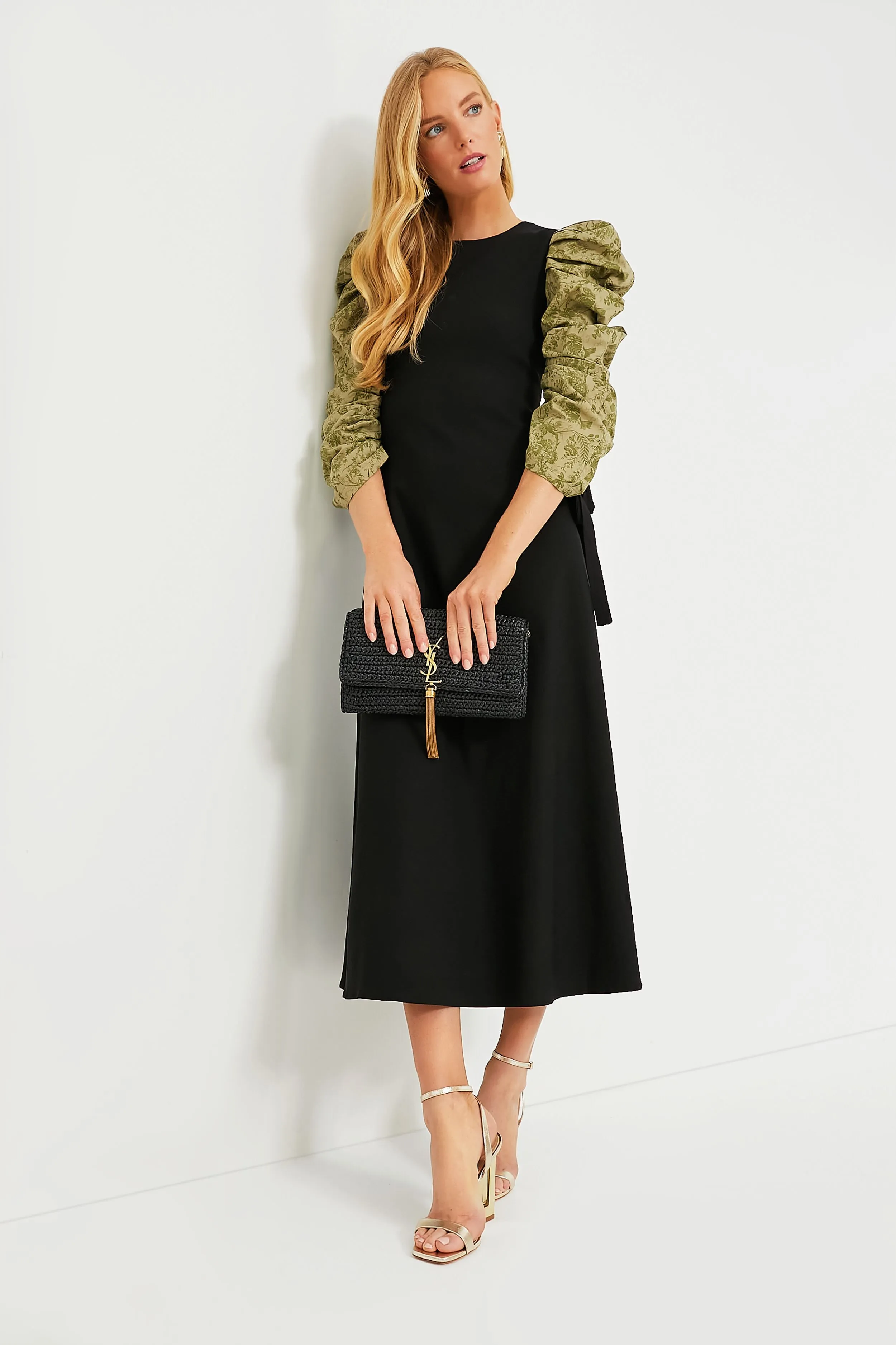 Saint Laurent Nero Raffia Kate Shoulder Bag