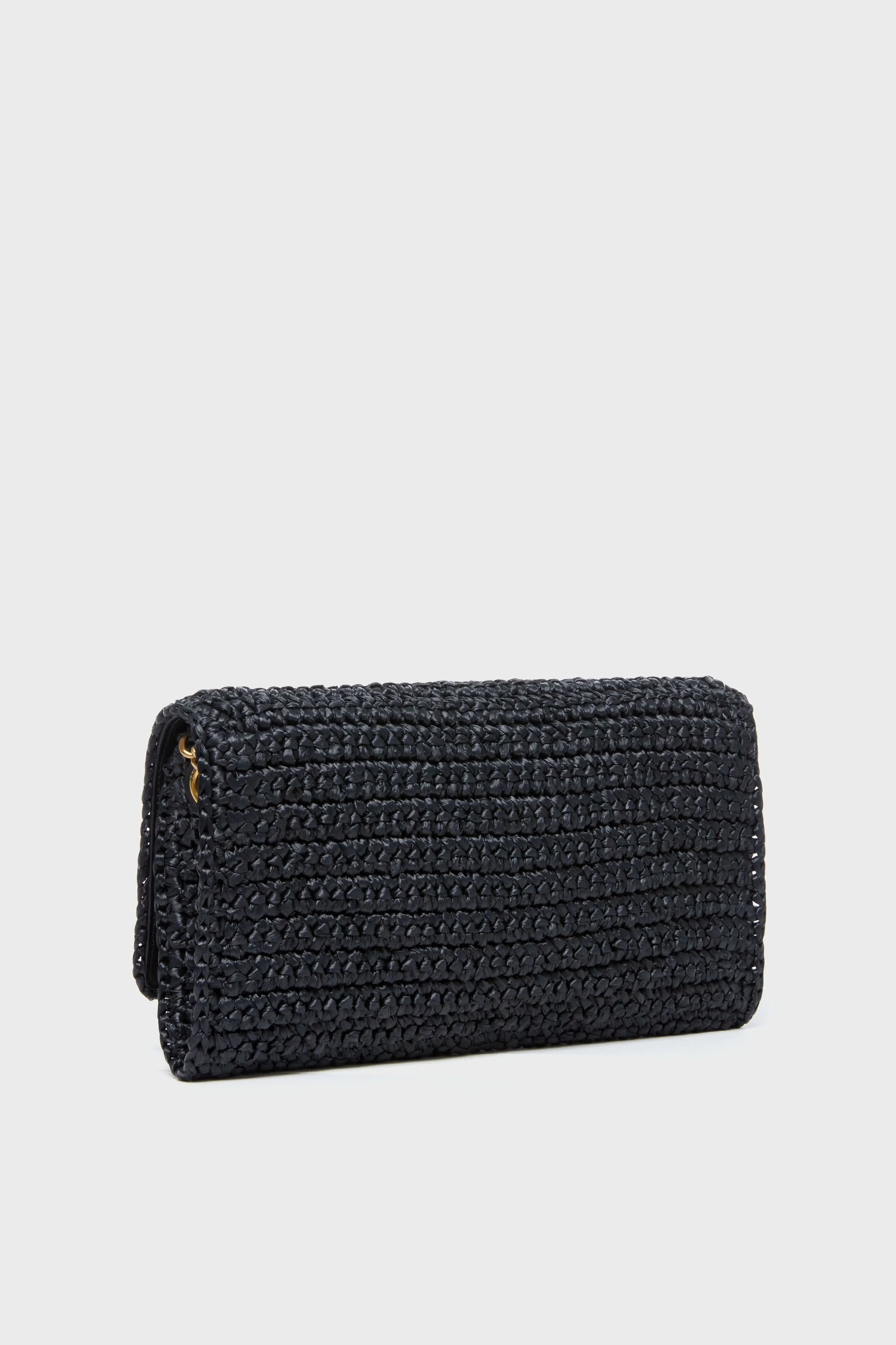 Saint Laurent Nero Raffia Kate Shoulder Bag