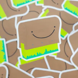 screenprinting sticker, squeegee sticker, silkscreen squeegee sticker, happy squeegee from exit343design, printmaker vinyl sticker