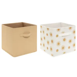Set da 2 Contenitori Girasoli 29 x 29 x 29 cm