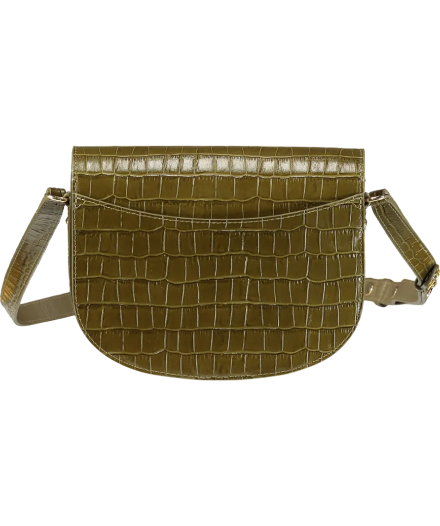 Sezane Green Claude Pistachio Croc Bag