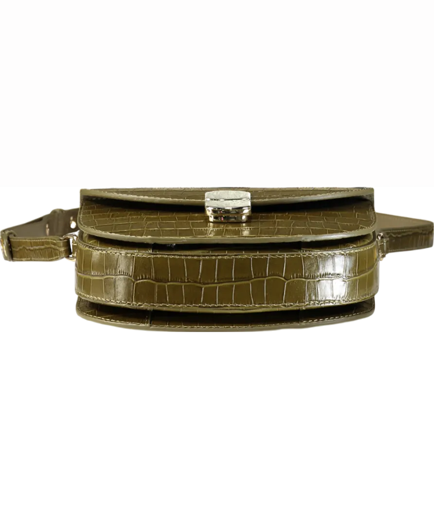 Sezane Green Claude Pistachio Croc Bag