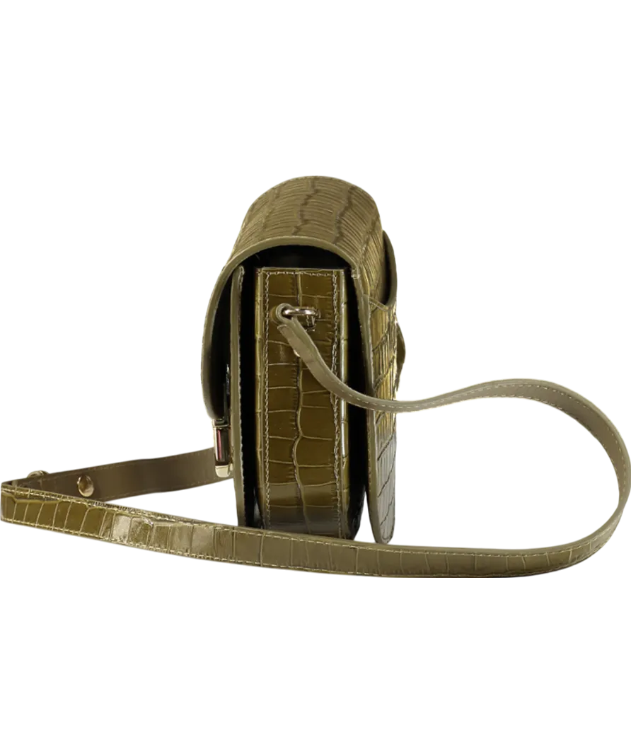 Sezane Green Claude Pistachio Croc Bag