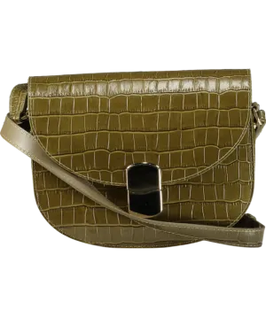 Sezane Green Claude Pistachio Croc Bag