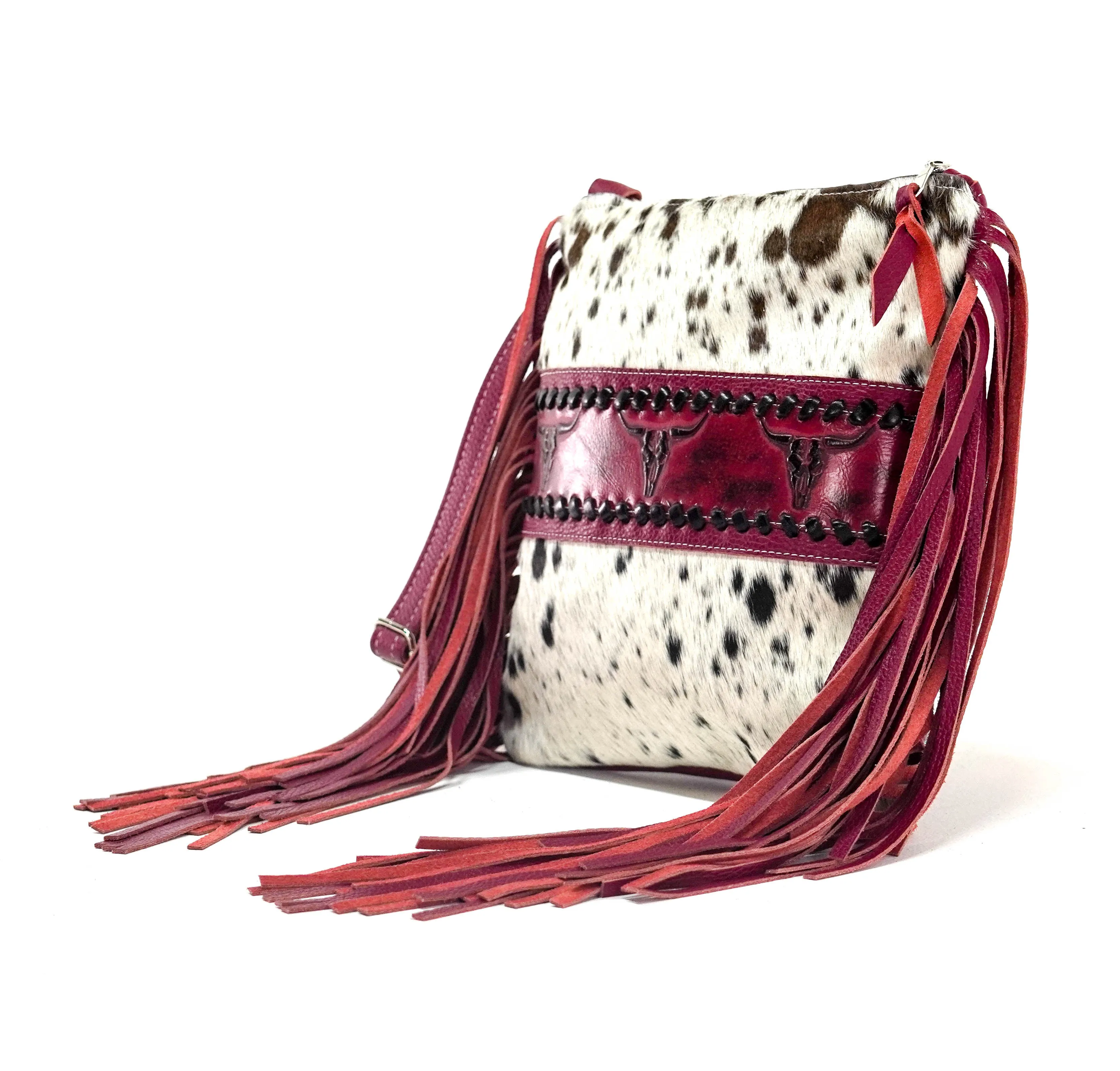 Shania - Chocolate & White w/ Red Skulls