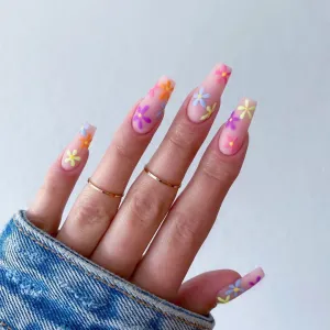 Short Coffin colorful daisy