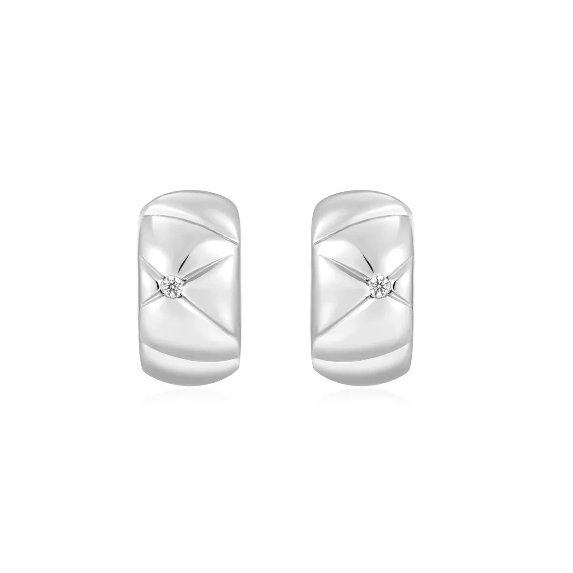Silver Kiss Hoops