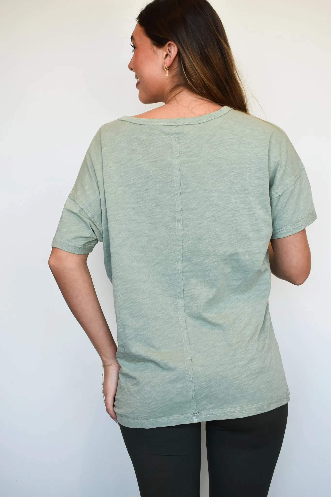 Simply Lovely Relaxed Fit Tee- Sage