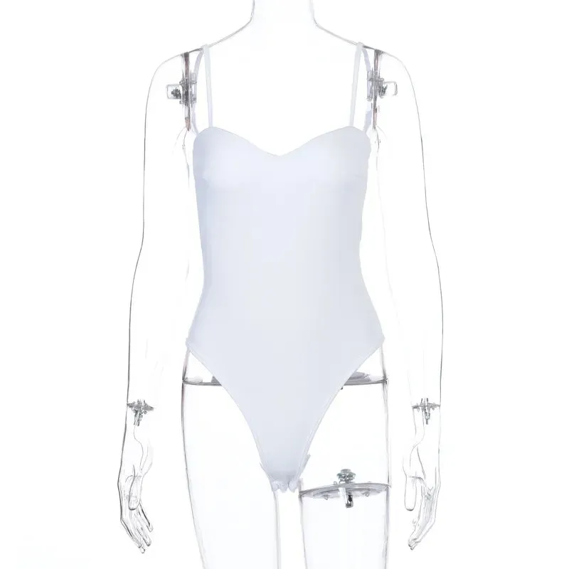 Sleek Sleeveless Bodycon Bodysuit with Spaghetti Straps
