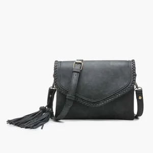 Sloane Crossbody with Tassel in Black