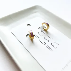 Small Colorful Enamel Hoop Earrings
