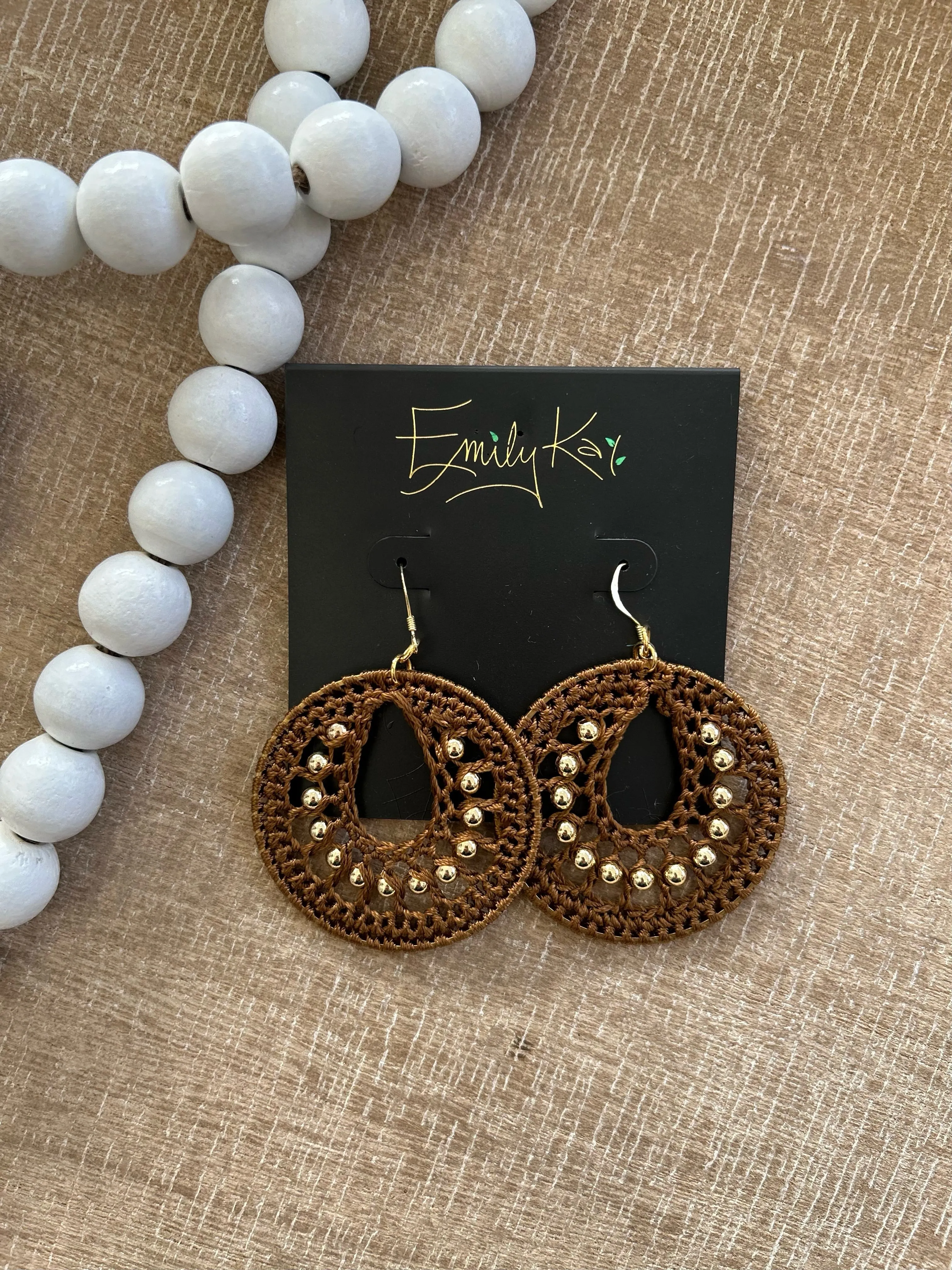 Small Macrame Earrings by Emily kai