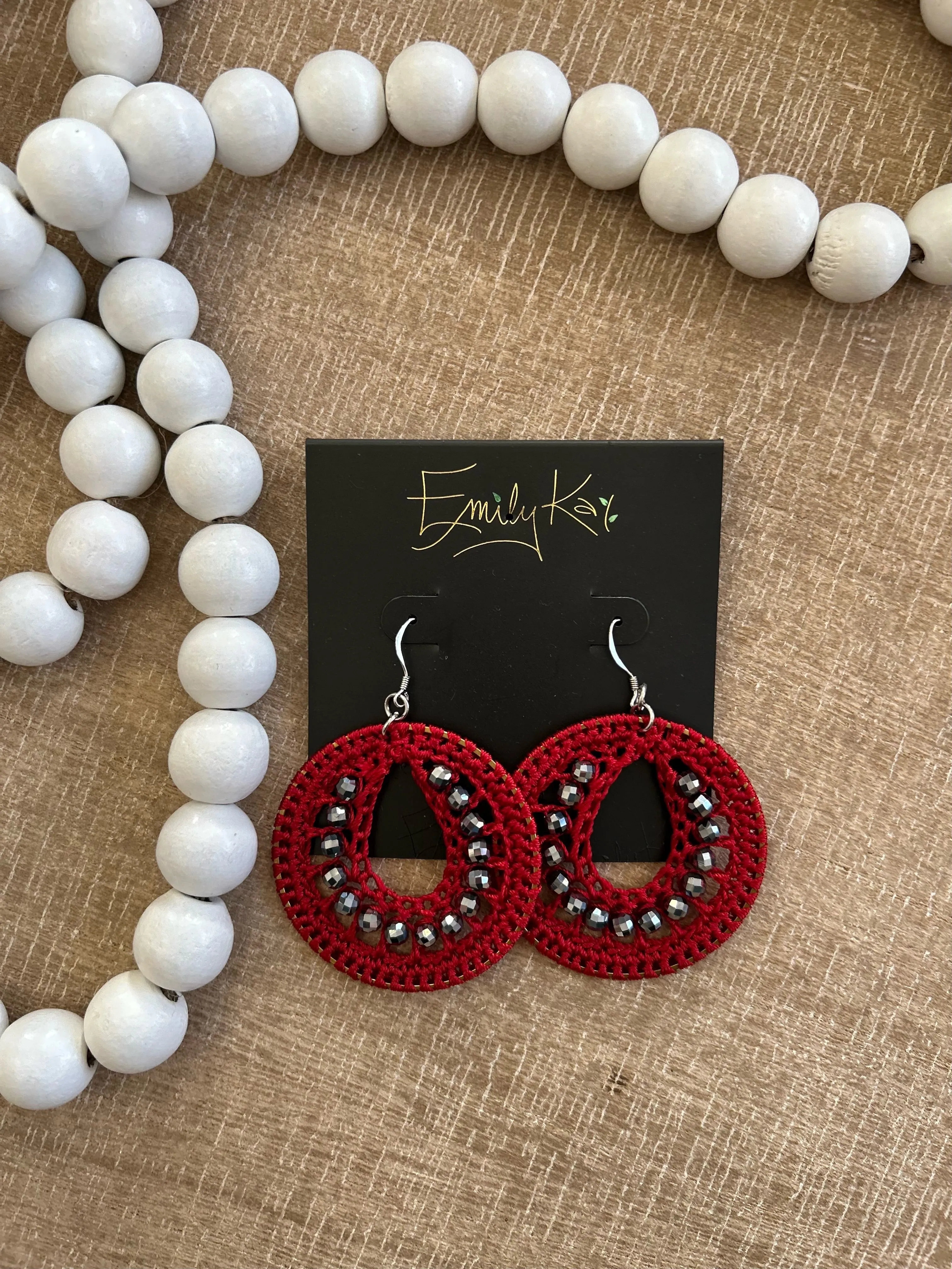 Small Macrame Earrings by Emily kai