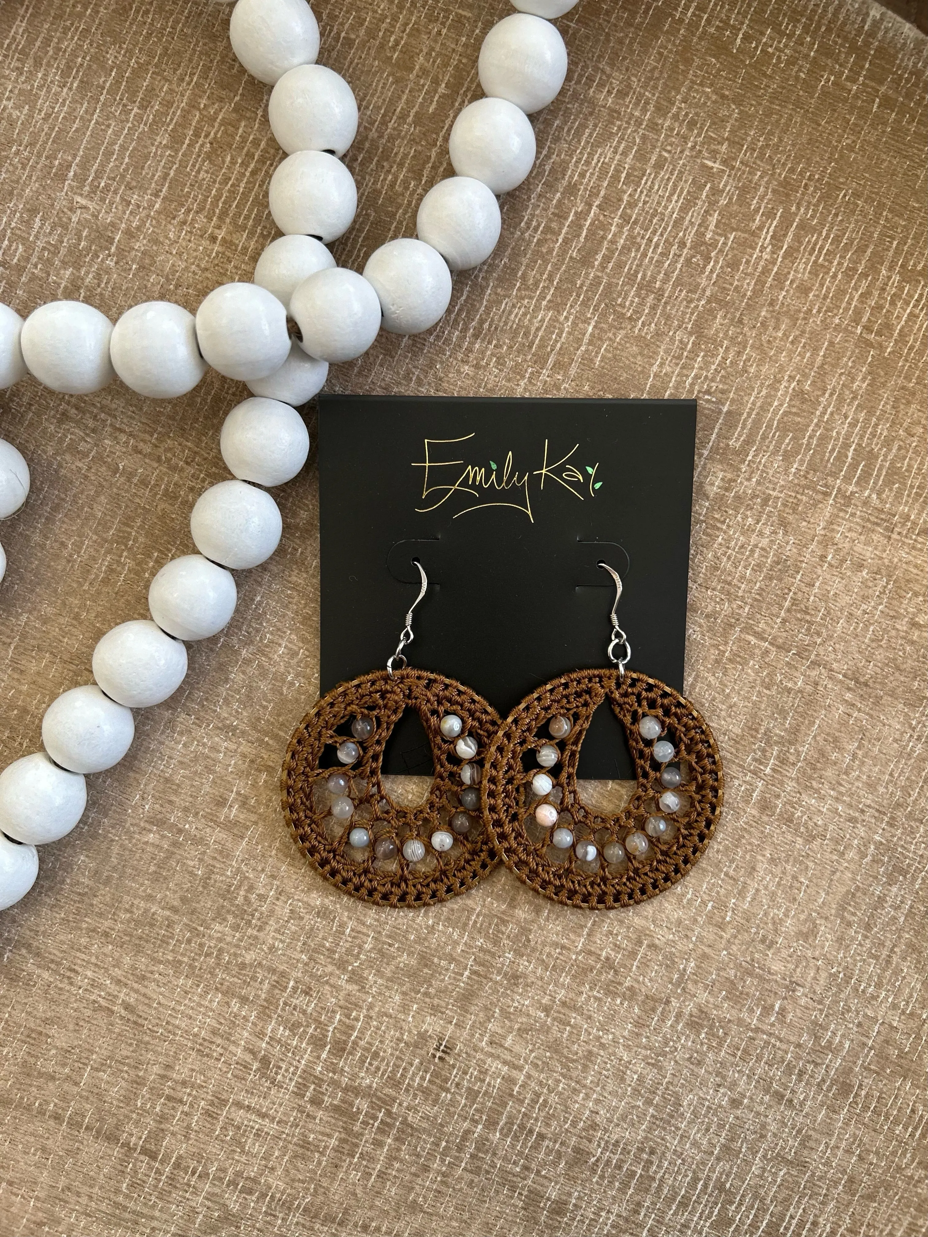 Small Macrame Earrings by Emily kai
