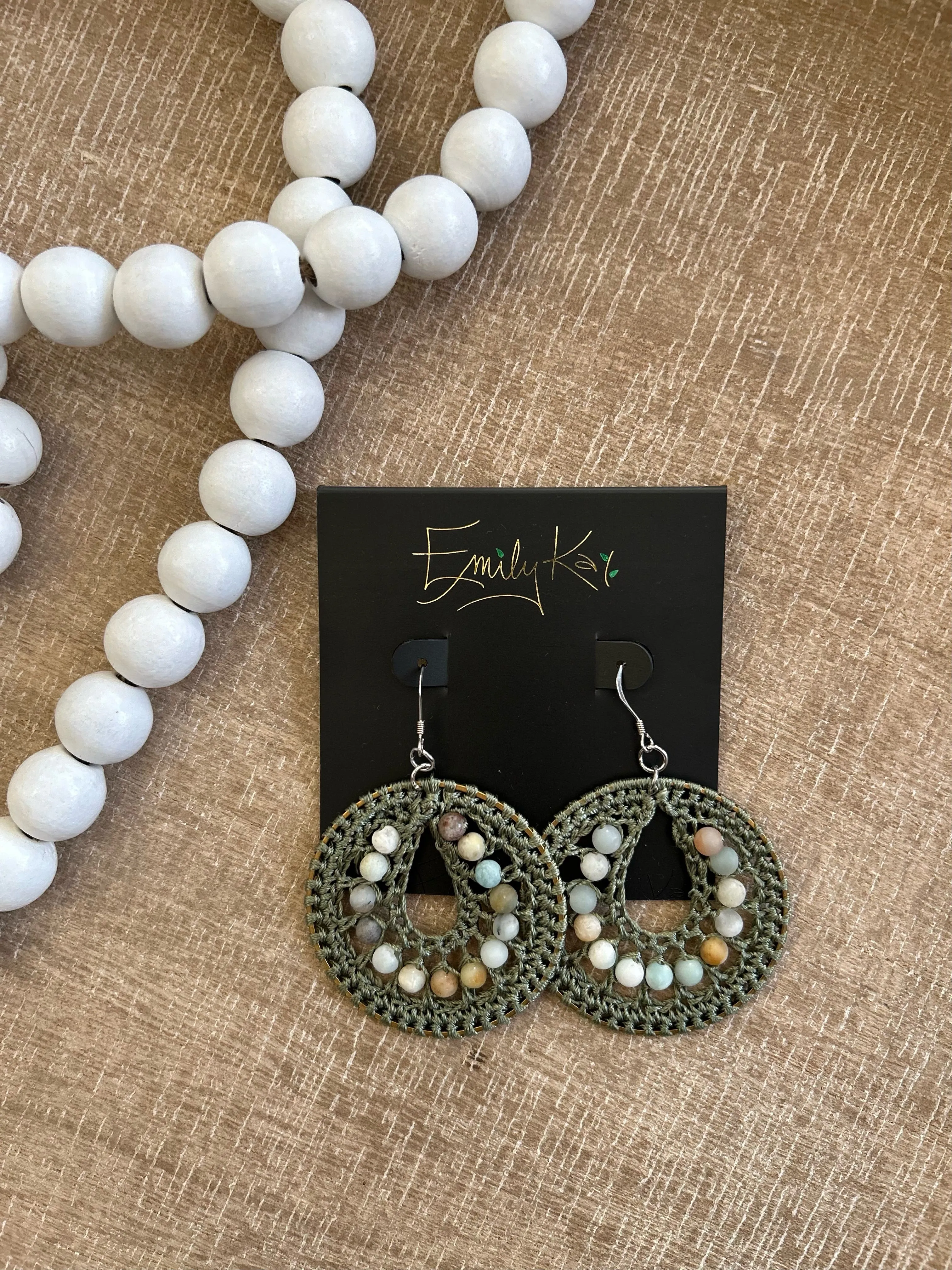 Small Macrame Earrings by Emily kai